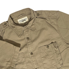 Polo Ralph Lauren Denim  Supply Shirt Mens Medium Khaki Short Sleeve Military