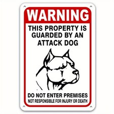 Hanging Warning Beware of Dog Tin Metal Signs Home D cor Wall Art 8x12
