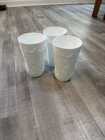Set of 3 Indiana Glass White Milk Glass Grape Pattern Tumblers 6” Vintage