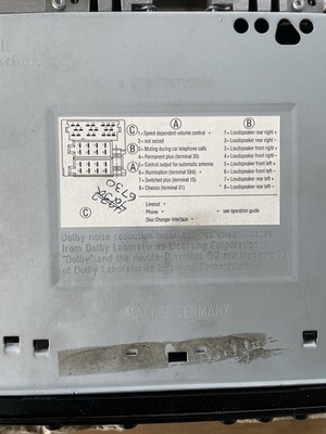 Porsche 911 Boxster 996 Am FM Radio Stereo Cassette CR 220