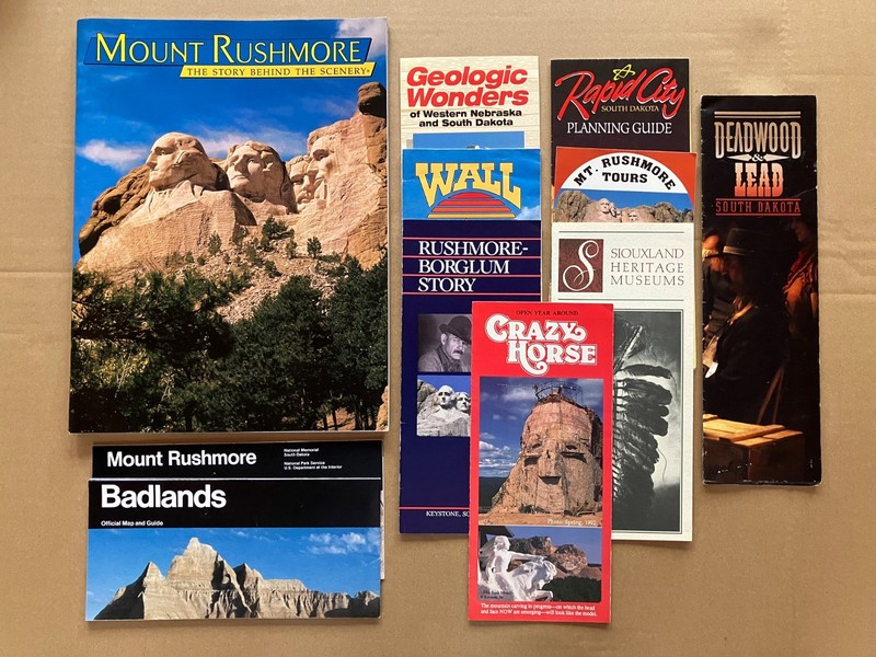 South Dakota Book, Fold-out Brochures & Flyer Lot of 11 Different, early 1990's