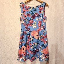 Vince Camuto Fit n Flare Sleeveless Jacquard Dress size 10 Scuba A Line Garden