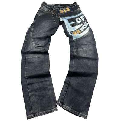 Denim Bar Department Y2K Graphic Patchwork Jeans Streetwear Rare