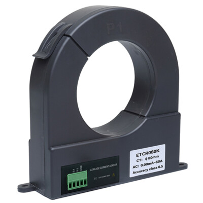 Split Type AC Leakage Current Sensor 0.00mA-60A AC 80mm CT Size Phase Meter