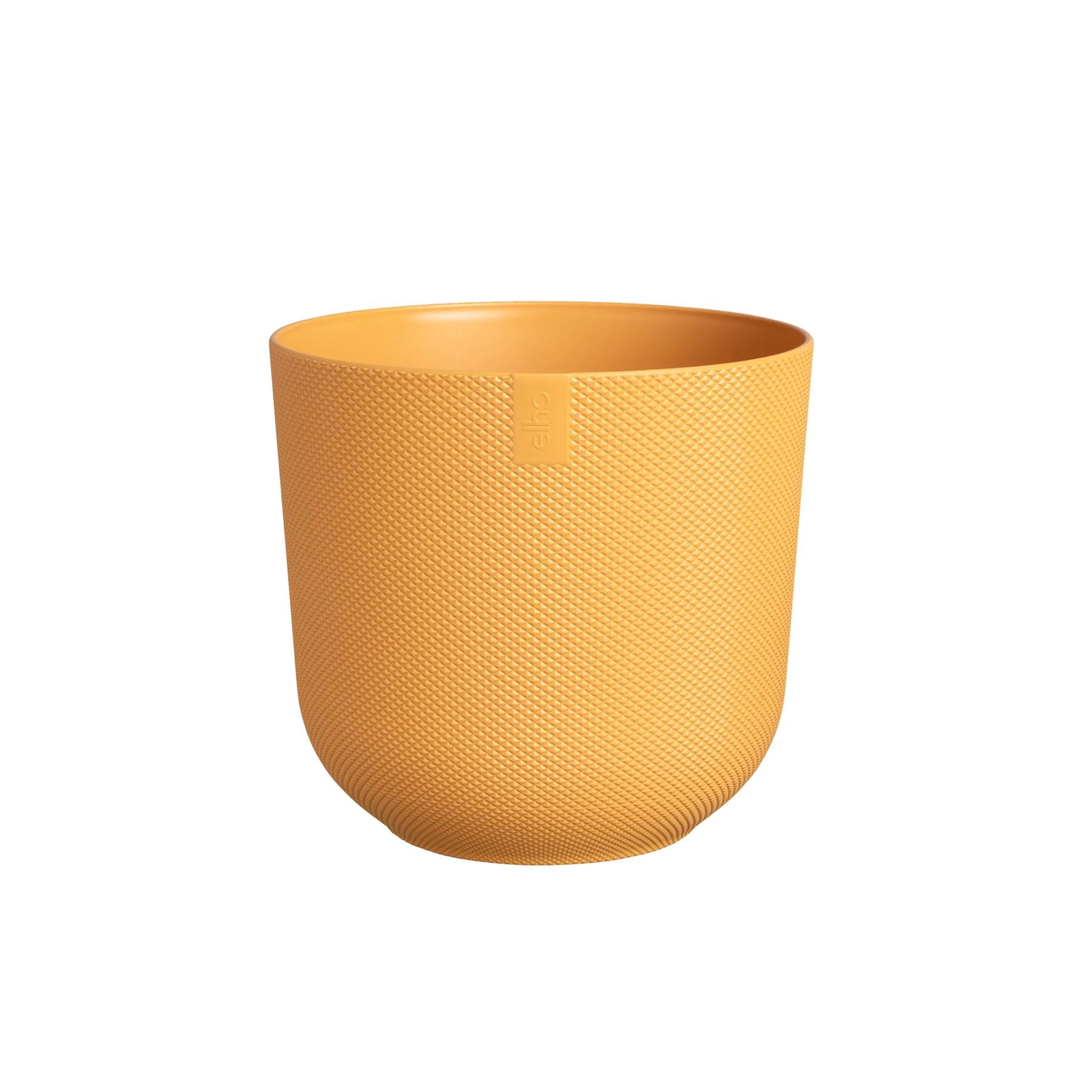 Elho Jazz Recycled Plastic Round Plant Pot - Amber Yellow - 14cm