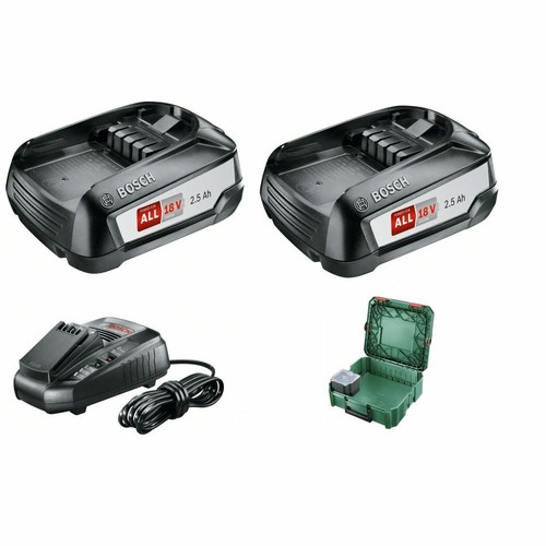Bosch 18V BatterieSet Starter Set 2x Akku + Ladegerät + Systmbox