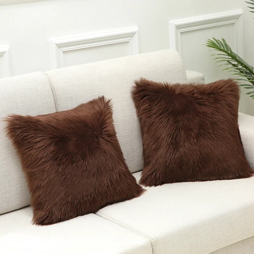 Luxury Faux Wool Plush Soft Fluffy Cushion Cover Pillow Cases Sofa Home Decor AA - Picture 21 of 39