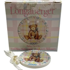 🧸 NEW Longaberger Tie-On Baby 2000 Alphabet Teddy Bear #36293