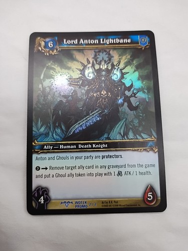 World Of Warcraft TCG Lord Anton Lightbane Foil Promo Card 2/2