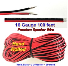 100' ft Red Black 16 Gauge SPEAKER WIRE Cable Home Car Audio Wiring 12V DC Power