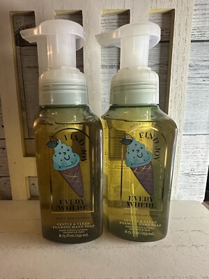 Bath & Body Works Mint N  Chip Ice Cream Foaming Soap Lot x2 Find Joy Everywhere