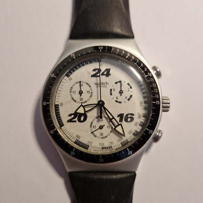 Swatch Irony Chrono Chronograph Uhr STRAIGHT EDGE YCS1006 - läuft