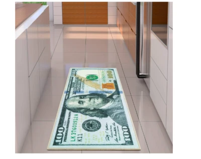 IVPET5805 One Hundred Dollar Rug Runner Money 100 Bill Design Matt Non Slip Area Durable