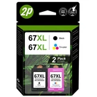 67XL Ink Cartridge for HP 67 Ink Deskjet 2700e 2752e 2755e 4155e Envy 6055e 6455