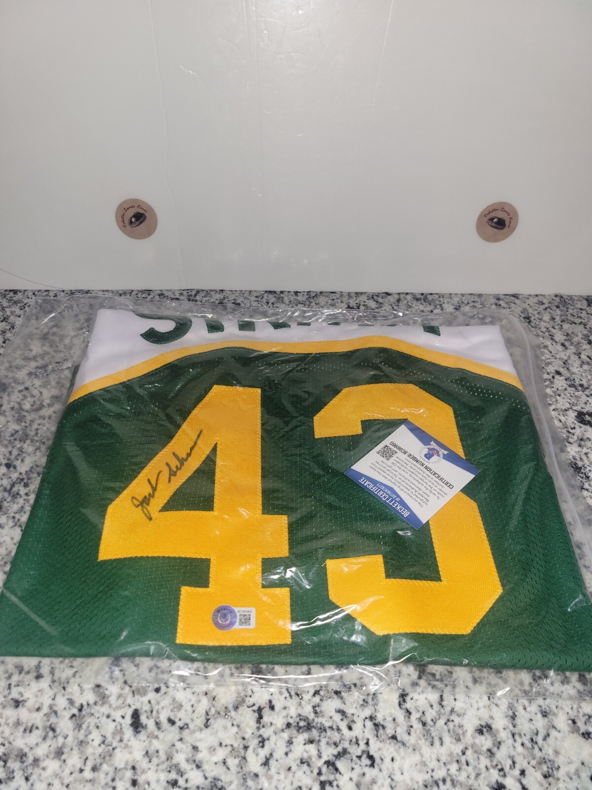 Dikembe Mutombo Autographed Signed Seattle Supersonics Jack Sikma Jersey Beckett COA 