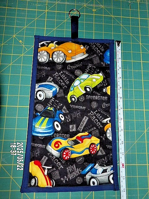 Racer Cars Quilted Wall Hanging 8 inches by 14 inches Handmade new