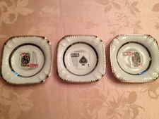 Ceramic Ashtrays with playing cards Set of 3 Pre-owned