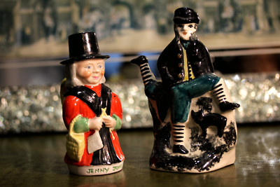 Vintage Porzellan Jenny Jones & Isle of Man Porzellan Schale 2 Figuren