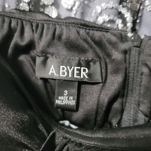 A. Byer Sleeveless Black/Silver Mini Dress Juniors 13 - Picture 7 of 11