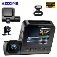 AZDOME 3Lens Car DVR 1080P Dash Cam 1080P Front Cabin Rear Cameras Hardwire Kit