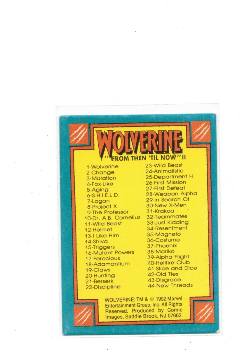 1992 Wolverine From Then 'Til Now II #90 Checklist | eBay