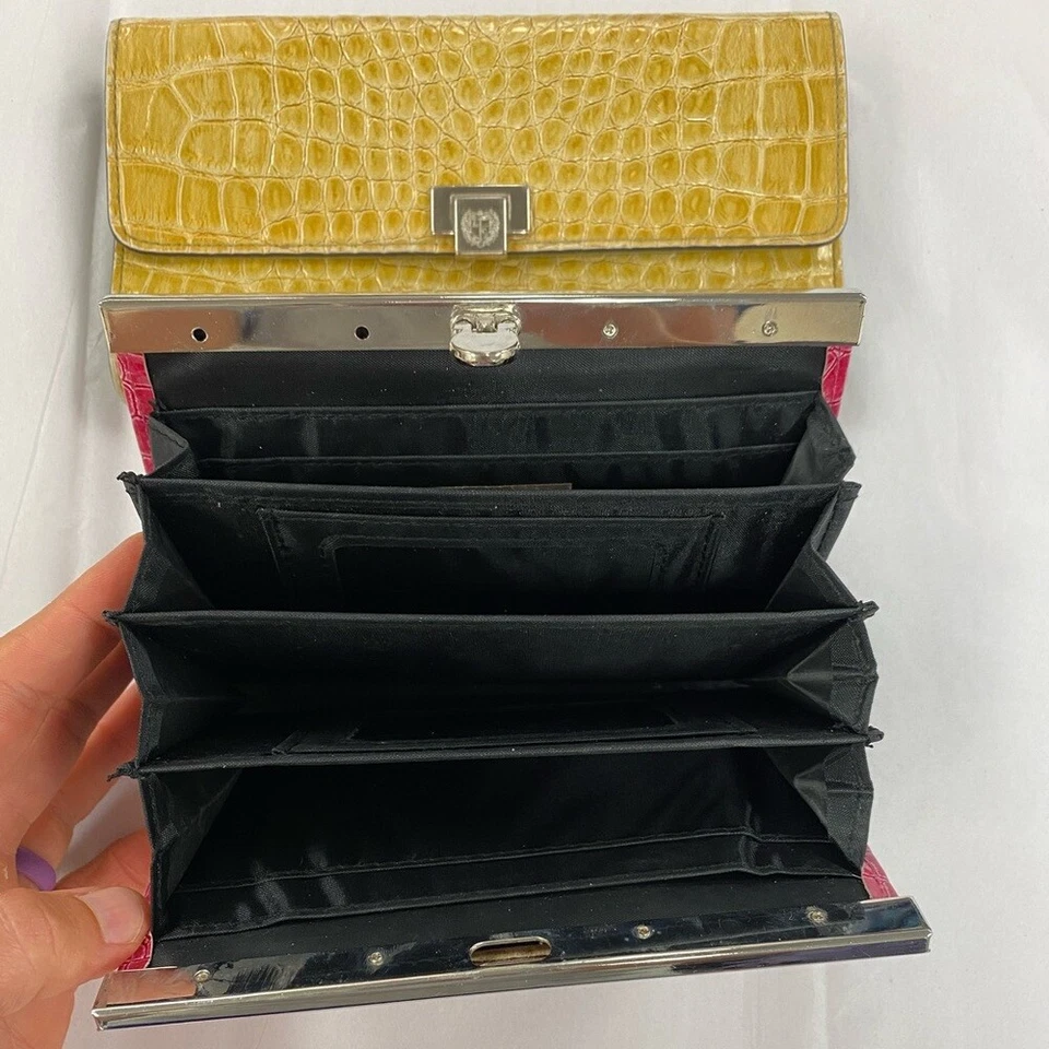 Liz Claiborne Cartera Cuero Reptil Rosa y Verde Pack de 2 Foto 3 de 4