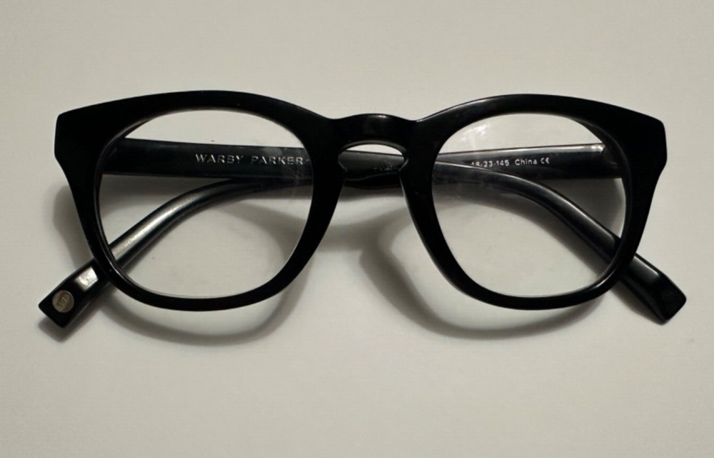 Warby Parker Eyeglasses Caspar 100 Gloss Black Rounded Square Frame Only