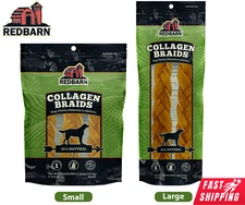 Redbarn Collagen Braid Dog Treat Chew Beef Hide Natural Grain Free Healthy Joint