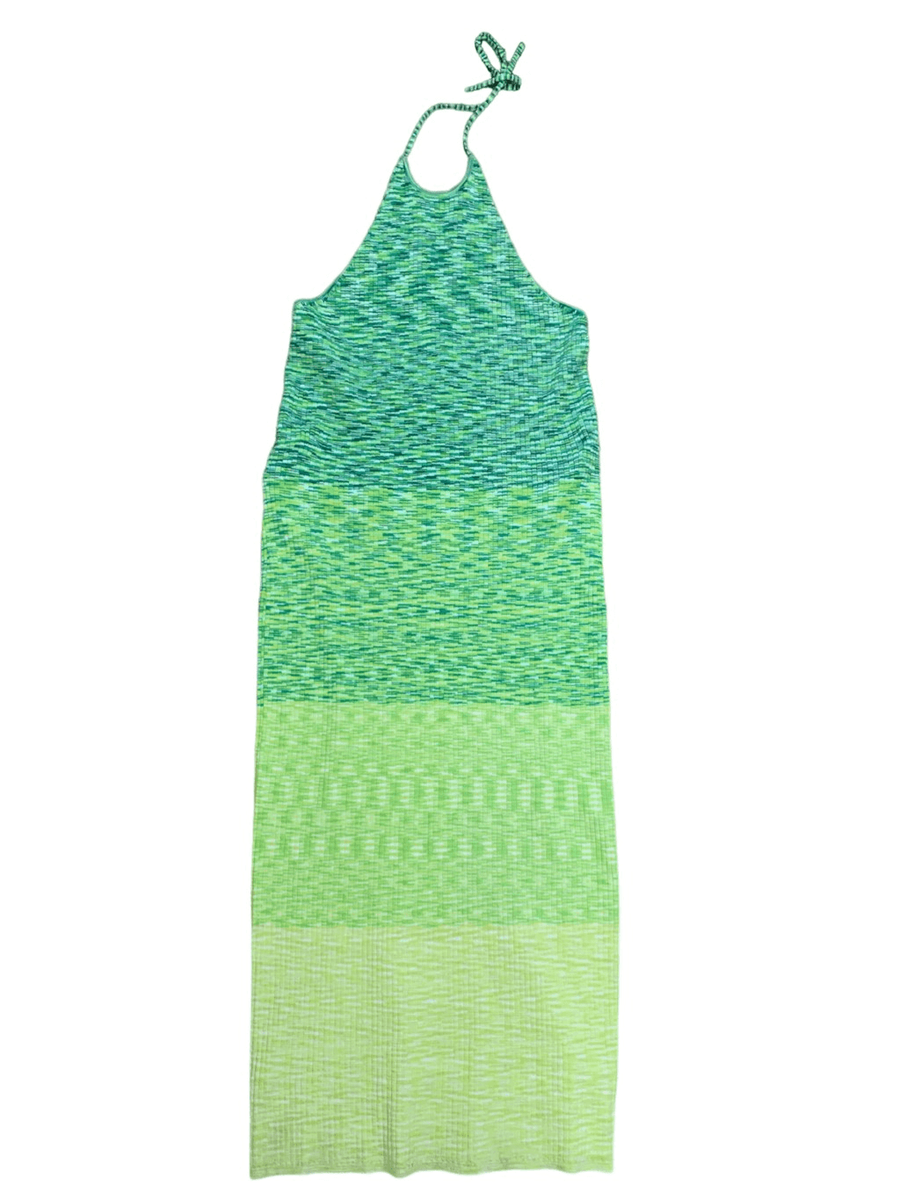 Future Collective, Women's Green/Yellow Ombre Knit Maxi Bodycon Dress, XXL,  Used