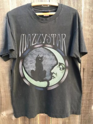 Mazzy Star Moon and Cat, 90s Alt Rock Hope Sandoval Charcoal Unisex Tshirt