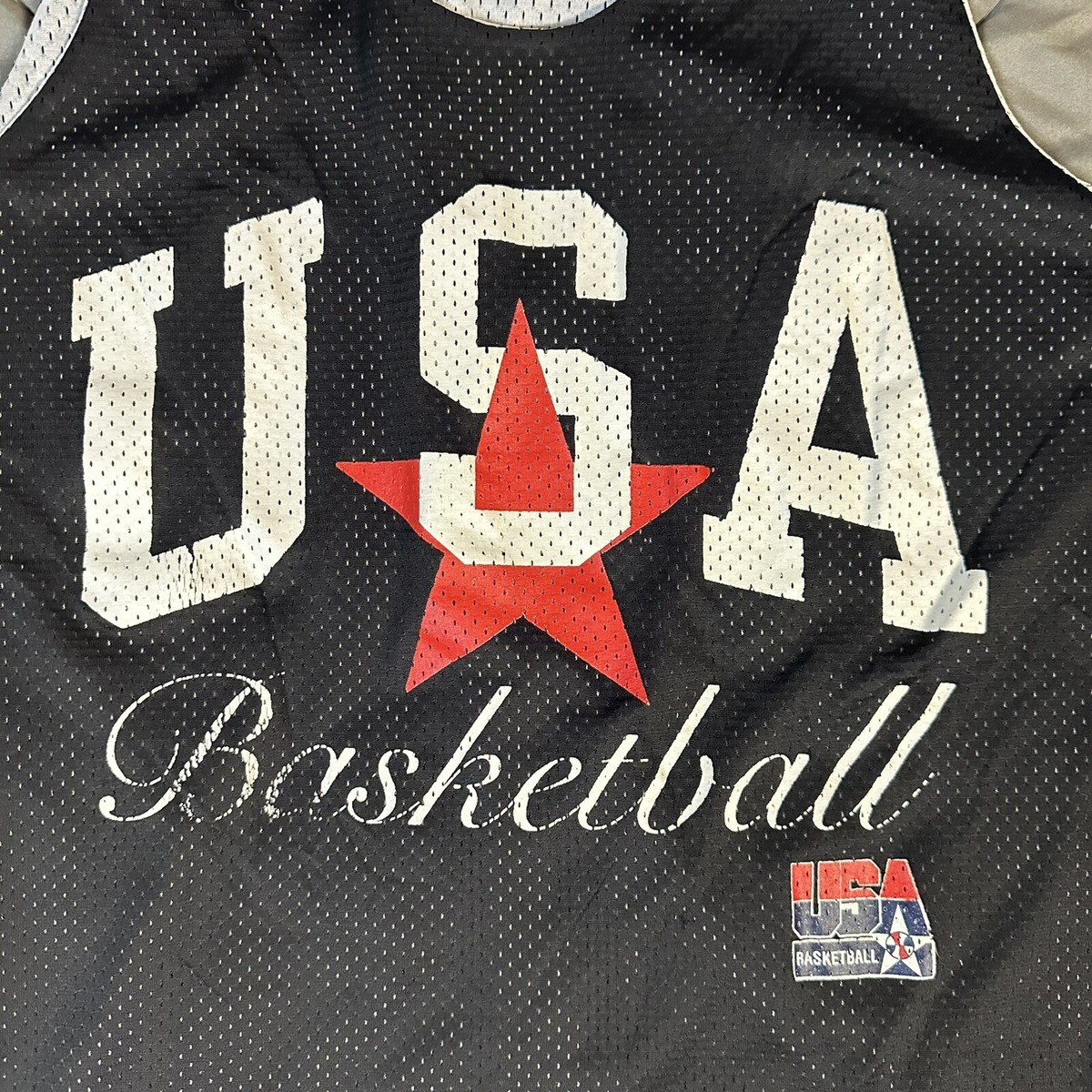 VINTAGE Champion Dream Team Jersey Mens XL Black Team USA