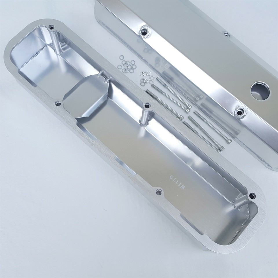 Fits Small Block Mopar Fabricated Satin Aluminum Valve Covers Dodge 318