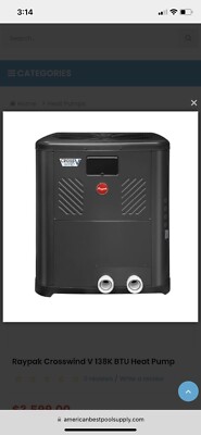 Raypak Rheem 138k Swimming Pool Heater Heat Pump