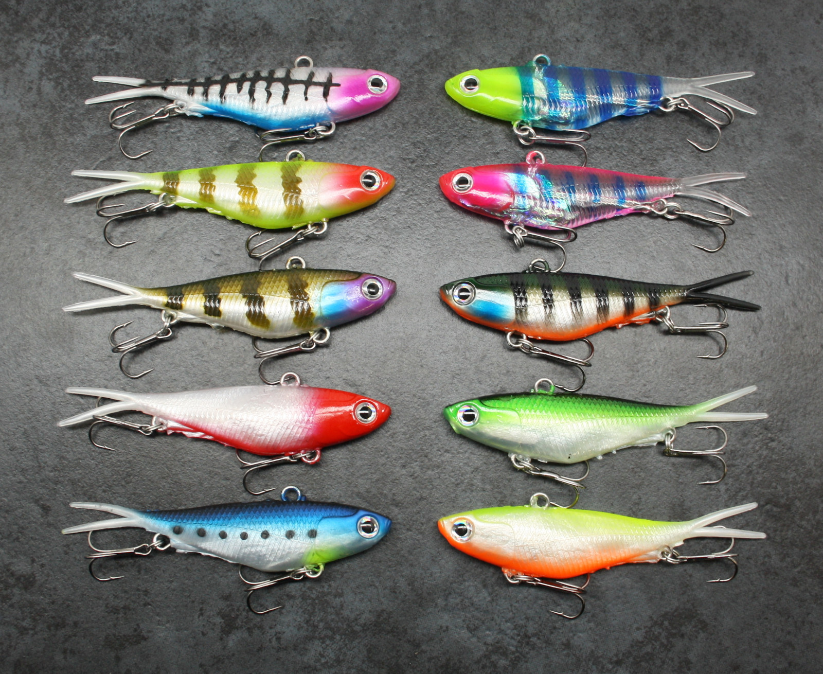 Soft Plastic Vibe Lures x10, 95mm, Vib Vibes Blade trazo transam