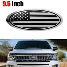 For 2015-2021 Ford F150 Front Grille Tailgate US Flag Oval Emblem Badge 9.5 Inch
