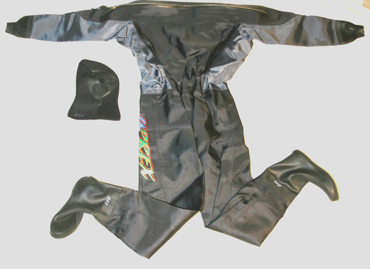 Tusa Professional Diving Dry Suit / Grey/Black /sz Large/ Thermals