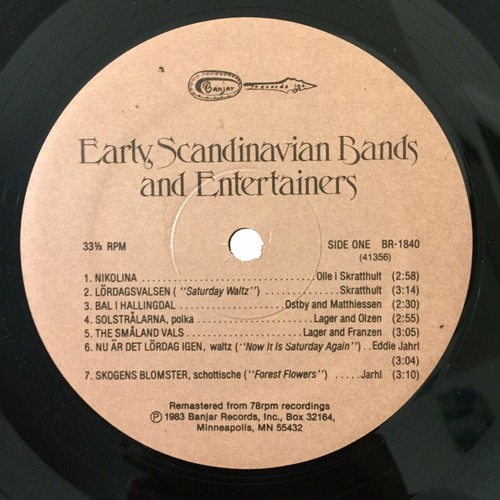 Early Scandinavian Bands Entertainers Vinyl Album LP Reissue Banjar Records Vtg - Picture 5 of 6