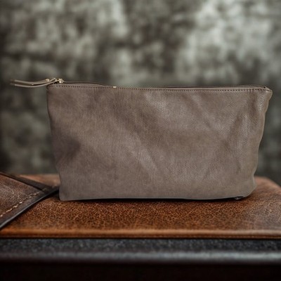 Sasha Sofi Travel Bag Vegan Leather 14x10 Utility Inner Pockets Makeup Toiletry 