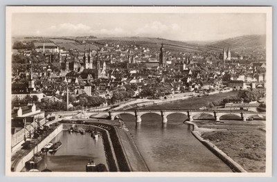 Würzburg Germany Panoramic View from Steinberg RPPC Postcard c1930s Emil