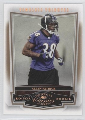 2008 Donruss Classics Timeless Tributes Bronze /250 Allen Patrick Rookie RC 0f3