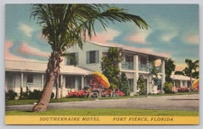 Vintage Linen Postcard Southernaire Motel Fort Pierce Florida 1930s