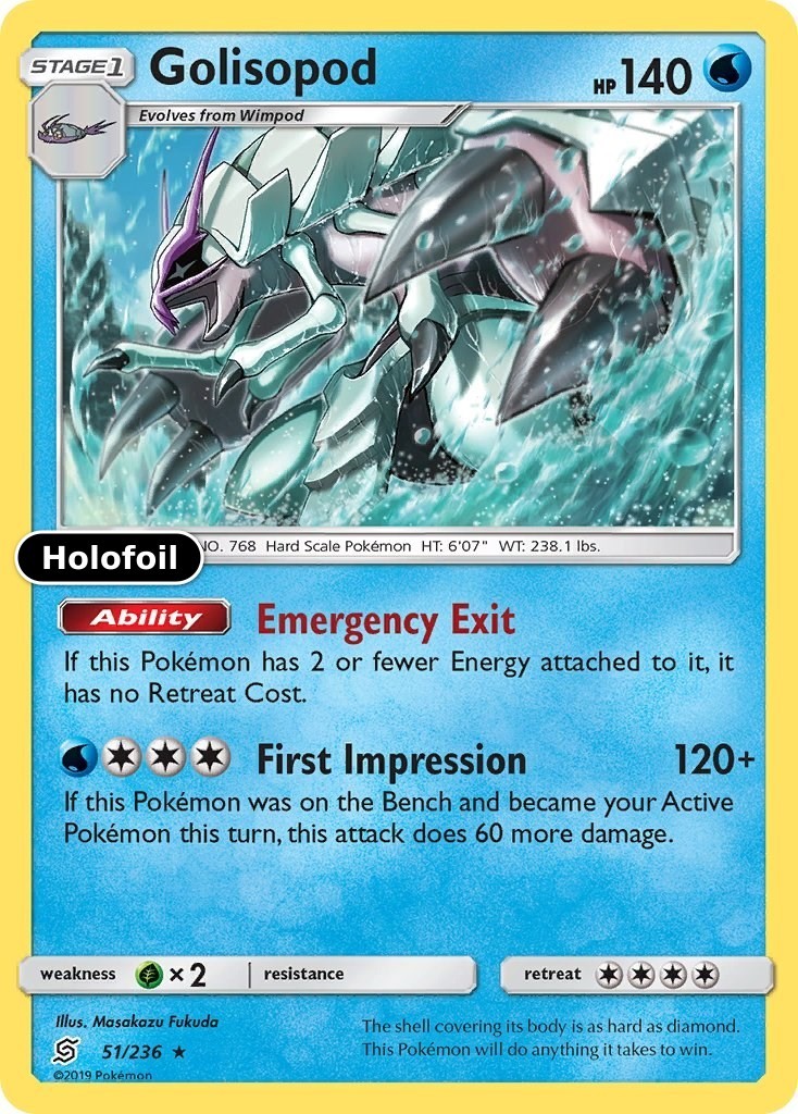 Golisopod Holo SM - Unified Minds 51/236 NM Pokemon