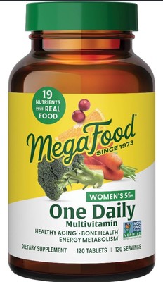 MegaFood Women 55+ One Daily 120 Tabs - Healthy Aging, Energy, Bone.. 10/2027!