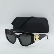 BALENCIAGA BB0287S 001 Black/Grey 55-19-130 Sunglasses New Authentic