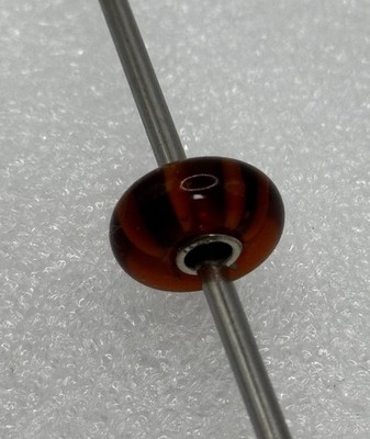 Trollbead - Brown Stripes Retired Murano Glass TGLBE-10051