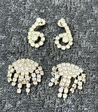 Vintage Art Deco S.G. D'or Rhinestone Shoe Clips and Earrings