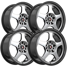 Set Of 4 Spec-1 Spt-36 16x7 4x1004x4.5 30mm Blackmachined Wheels Rims