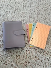 Leather Notebook Ring Binder Budget Planner Organizer Cover Pockets Magnet Close