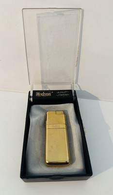 Vintage Hadson Gold Feuerzeug im Original Etui - strukturierte Oberfläche - Qualität Japan