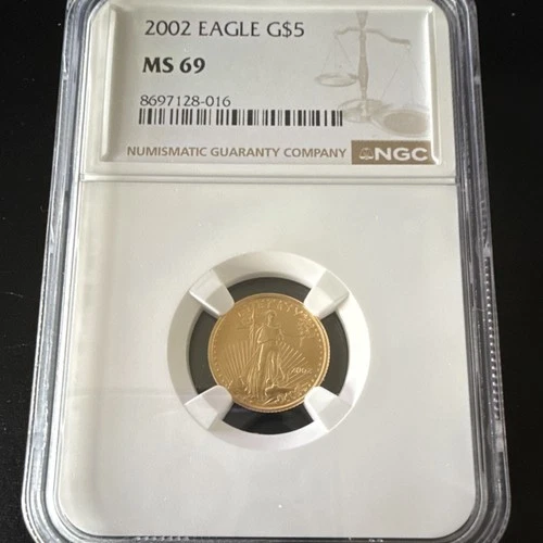 New ListingUnited States Mint Gold Eagle $5 2002 NGC MS69 Gold Coin Cert #8697128-016